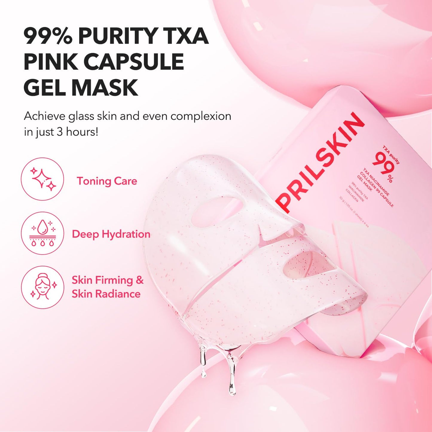 APRILSKIN Peel & Glow Duo: Calendula Flower-Infused Facial Peel Off Mask and TXA Pink Capsule Gel Mask (4ea)