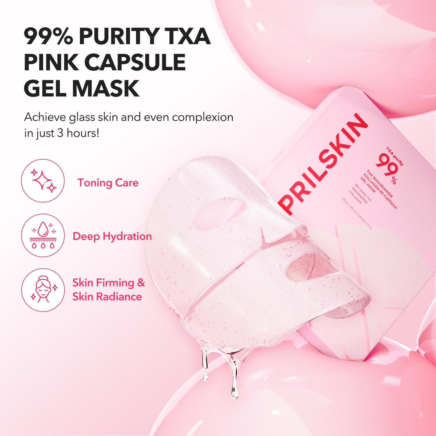 APRILSKIN Peel & Glow Duo: Calendula Flower-Infused Facial Peel Off Mask and TXA Pink Capsule Gel Mask (4ea)