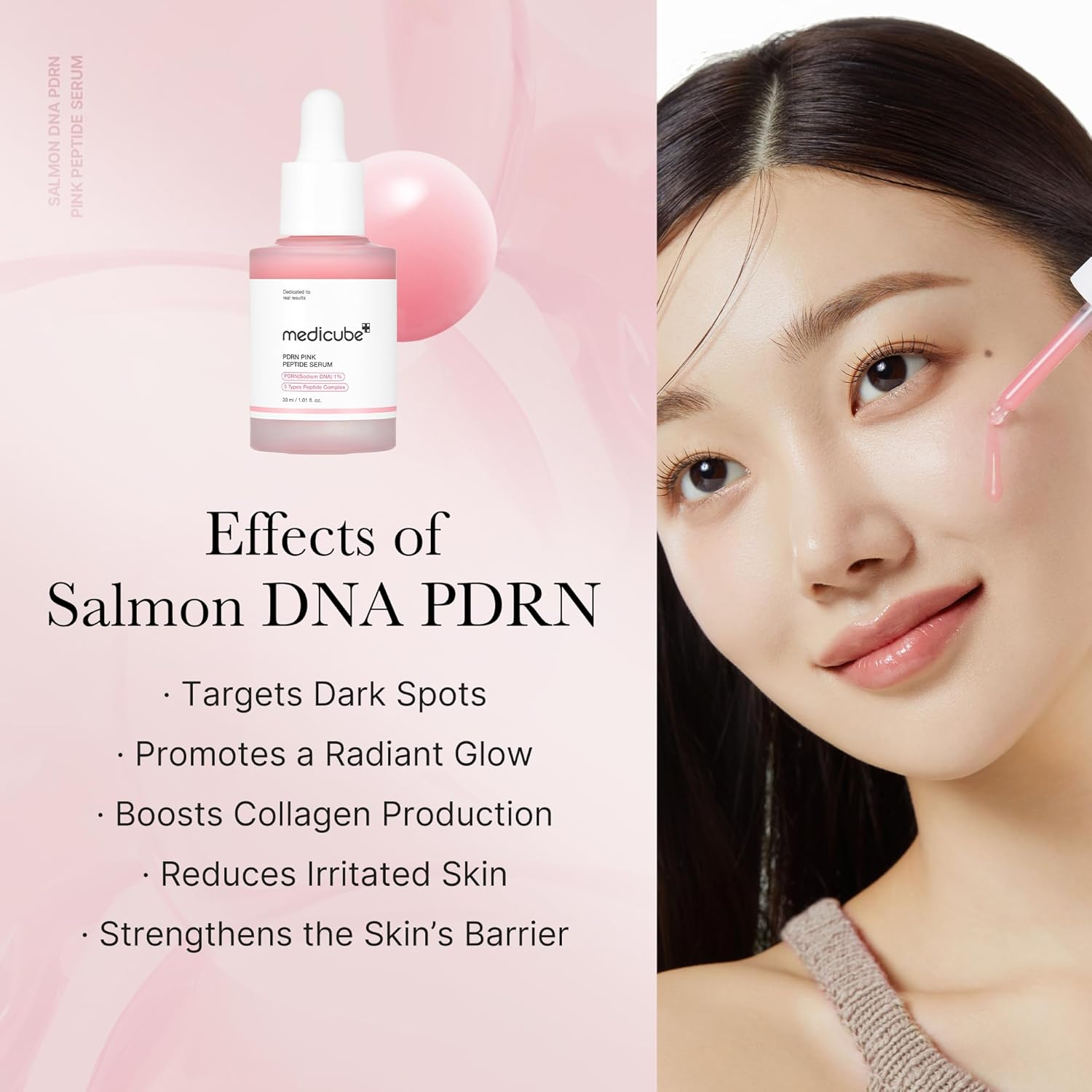 medicube Pink Glass Glow Skin Trio: Salmon DNA PDRN pink collagen jelly gel mask (4ea) and PDRN Pink Peptide Serum, glow serum and Collagen Jelly Cream 50ml